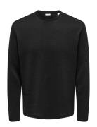 Onstrey Life Reg Ls Strct Frml Tee Black ONLY & SONS