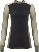 Aclima Women's WoolNet Hybrid Crew Neck Jet Black/Olive Night/Beige Me...