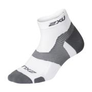 Vectr Light Cush 1/4 Crew Sock White/Grey