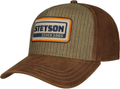 Stetson Trucker Cap Cotton Linen Stripe Brown
