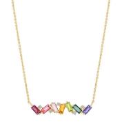 Suzanne Kalan Franesia Rainbow Bar Halskjede 14 kt. Gull 0,05 ct. PN50...