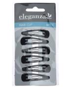 Eleganza Hair Clip Black 4.7cm   6 stk.