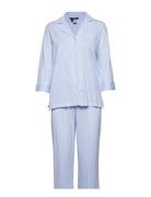 Lrl Heritage 3/4 Sl Classic Notch Pj Set Pyjamas Blue Lauren Ralph Lau...