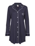 Lrl Hammond Knit Collar Sleepshirt Navy Windsor Nattkjole Blue Lauren ...