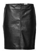 19 The Leather Skirt Kort Skjørt Black My Essential Wardrobe