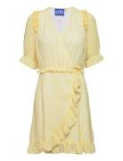 Haleycras Wrap Dress Kort Kjole Yellow Cras