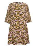 Slfevie 3/4 Plisse Dress B Kort Kjole Multi/patterned Selected Femme