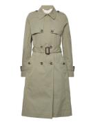 Double-Breasted Trench Coat With Belt Trench Coat Kåpe Green Esprit Ca...