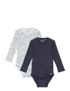 Body Ls 2-Pack Bodies Long-sleeved Multi/patterned Minymo