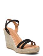 A4456 Sandal Med Hæl Espadrilles Black Billi Bi