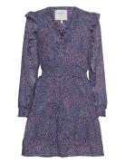D6Lively Ruffle Mini Dress Kort Kjole Purple Dante6