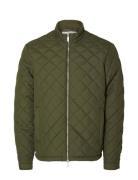 Slhjohn New Quilted Jacket Ex Vattert Jakke Khaki Green Selected Homme