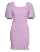 Rikka Plain Dress Kort Kjole Purple A-View