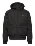 Padded Hooded Harrington Bomberjakke Jakke Black Calvin Klein Jeans