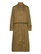 Fayette Two In Trench Trench Coat Kåpe Khaki Green French Connection