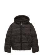 Puffer Winter Jacket With Hood Fôret Jakke Black Tom Tailor