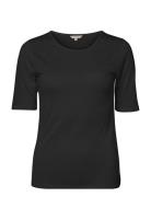 Silk Jersey - T-Shirt Topp Black Lady Avenue