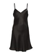 Pure Silk - Slip W.cording Nattkjole Black Lady Avenue