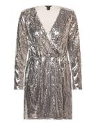 Dress Victoria Sequin Kort Kjole Silver Lindex