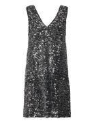Objkinne Mira S/L Sequin Dress 129 Div Kort Kjole Grey Object