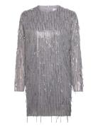 Madelin Sequin Dress Kort Kjole Silver Hosbjerg
