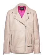 Wilma Boxy Biker Skinnjakke Skinnjakke Beige Jofama