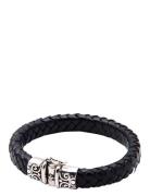 Thick Leather Bracelet With Detailed Lock Armbånd Smykker Black Nialay...
