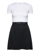Logo Elastic Short Sleeve Dress Kort Kjole White Calvin Klein Jeans
