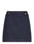 Tweed Mini Skirt Kort Skjørt Navy Michael Kors