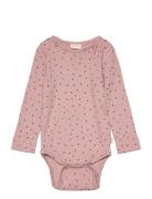 Body L/S Modal Dot Bodies Long-sleeved Pink Petit Piao