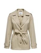 Onlline Short Trenchcoat Otw Noos Trench Coat Kåpe Beige ONLY