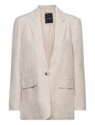 Vmverlucy Ls Linen Blazer Blazers Single Breasted Blazers Grey Vero Mo...