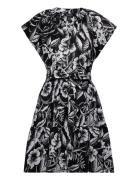 80S Cotton Voile-Dress Kort Kjole Black Lauren Ralph Lauren