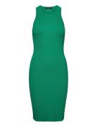 Matte Rayon/Nylon-Dress Knelang Kjole Green Lauren Ralph Lauren