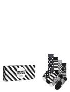 4-Pack Classic Black & White Socks Gift Set Lingerie Socks Regular Soc...