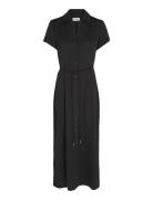 Recycled Cdc Midi Shirt Dress Knelang Kjole Black Calvin Klein