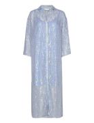 Long Shimmer Dress Knelang Kjole Blue Coster Copenhagen