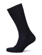 Navy Ribbed Socks Underwear Socks Regular Socks Blue AN IVY