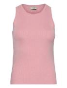 Flora Knit Top Vests Knitted Vests Pink NORR