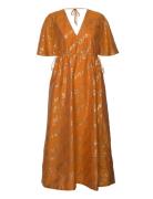 H Sty Dress Knelang Kjole Orange Second Female