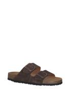 Women Slides Flate Sandaler Brown Tamaris