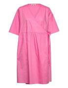 Srsutton Wrap Dress Knelang Kjole Pink Soft Rebels