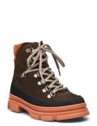 Boots - Flat - With Laces Vinterstøvletter Med Snøring Brown ANGULUS
