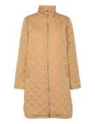 Slffilly Quilted Coat Vattert Jakke Beige Selected Femme