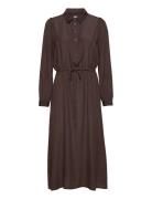 Emmamw Long Dress Knelang Kjole Brown My Essential Wardrobe