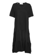 Slfreed 2/4 Midi Dress M Knelang Kjole Black Selected Femme