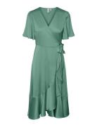 Yasthea 2/4 Midi Wrap Dress S. Noos Knelang Kjole Green YAS