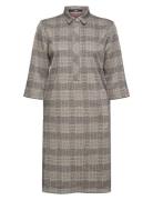 Prince Of Wales Mix & Match Dress Knelang Kjole Grey Esprit Collection