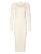 Knitted Midi Dress Knelang Kjole White Gina Tricot