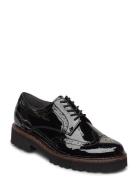 Laced Shoe Sko Med Snøring Lave Black Gabor